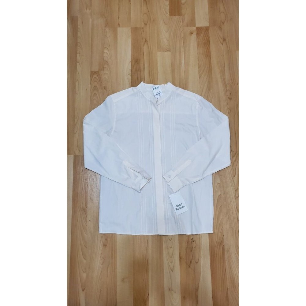 Vintage Orvis Women’s Blouse Cotton Blend Sz 6 Long Sleeve Button Up Ivory RARE